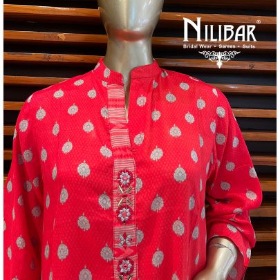 Pista and White Cotton Kurta Set