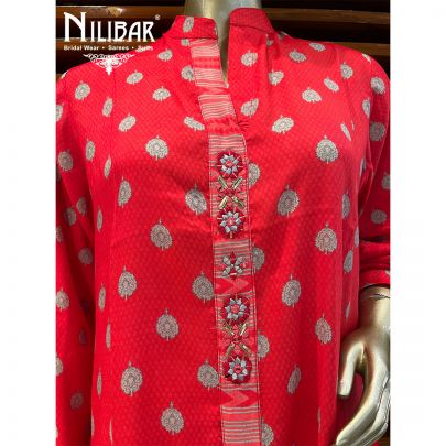 Pista and White Cotton Kurta Set
