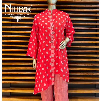 Pista and White Cotton Kurta Set