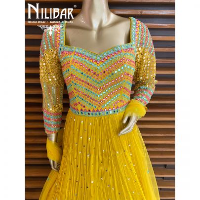 Pineapple Georgette Anarkali Suit