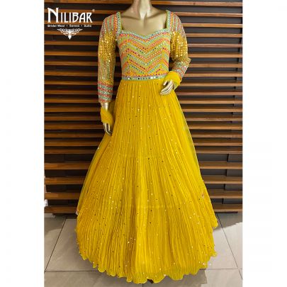 Pineapple Georgette Anarkali Suit