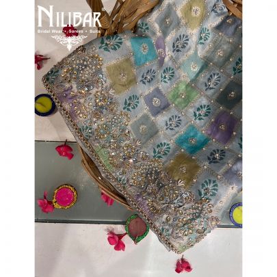 Smoky Slate Silk Unstitched Suit