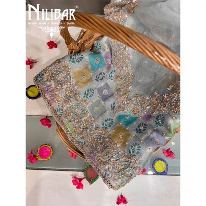 Smoky Slate Silk Unstitched Suit