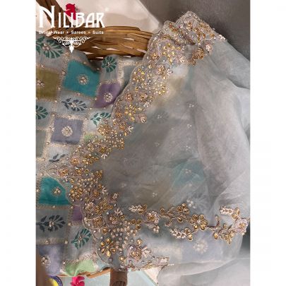 Smoky Slate Silk Unstitched Suit