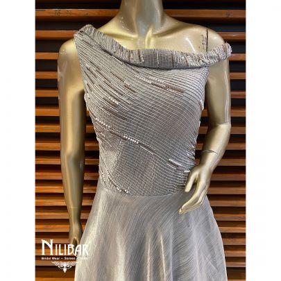 Silver Grey Silk Gown