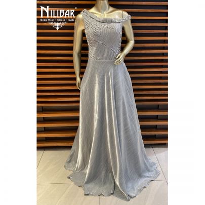 Silver Grey Silk Gown