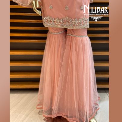 Rose Pink Soft Net Garara Suit