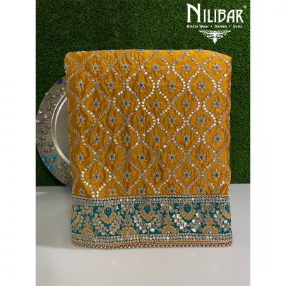 Mustard Silk Unstitched Suit 