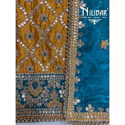 Mustard Silk Unstitched Suit 