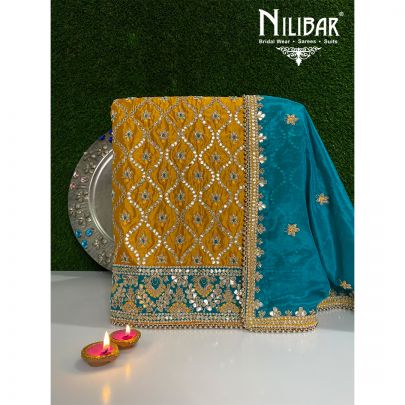 Mustard Silk Unstitched Suit 