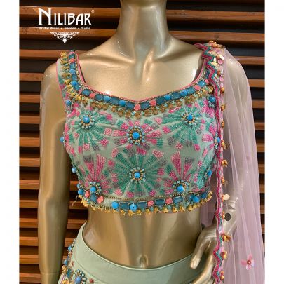 Pistachio Green Silk Lehenga