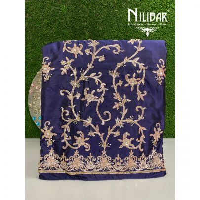 Dark Blue Silk Unstitched Suit