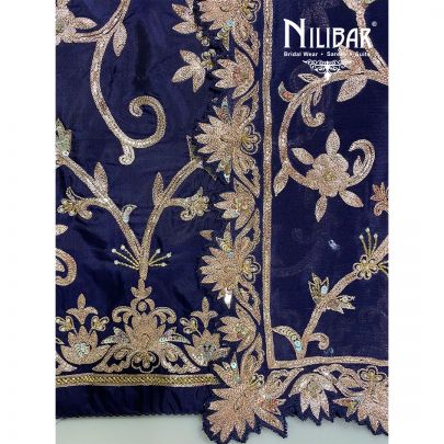 Dark Blue Silk Unstitched Suit