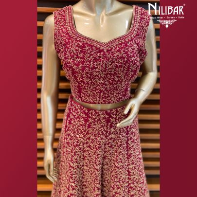 Tomato Red Silk Bridal Lehenga