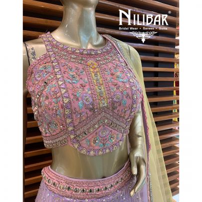 Lemonade pink Silk Lehenga