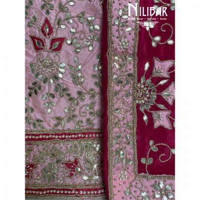 Pink Silk Unstitched Suit