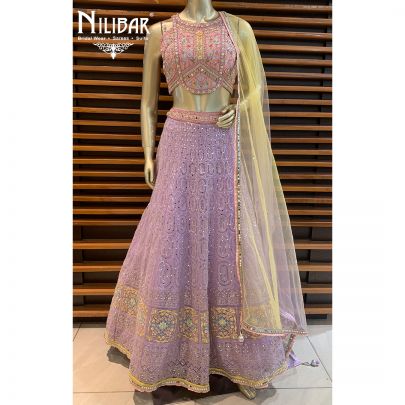 Lemonade pink Silk Lehenga