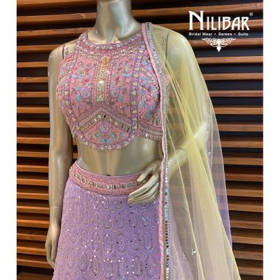 Lemonade pink Silk Lehenga