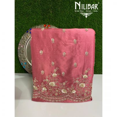 Flamingo Pink Silk Unstitched Suit