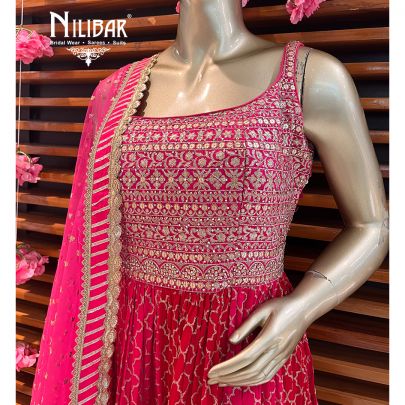 Hot Pink Georgette Garara Suit