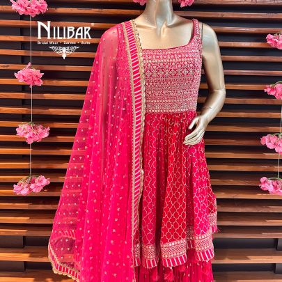 Hot Pink Georgette Garara Suit