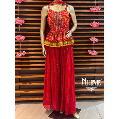 Rossa Corsa Georgette Palazzo Suit