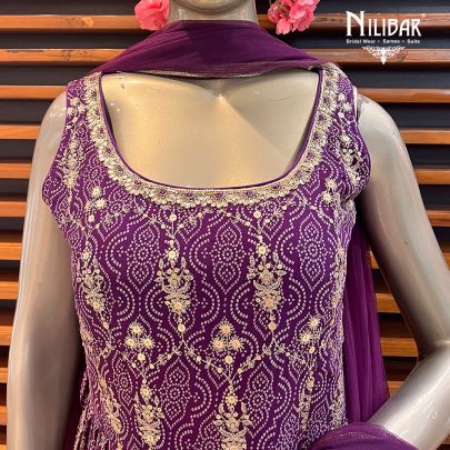 Boysenberry Purple Georgette Anarkali Suit
