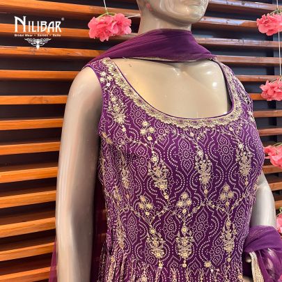 Boysenberry Purple Georgette Anarkali Suit
