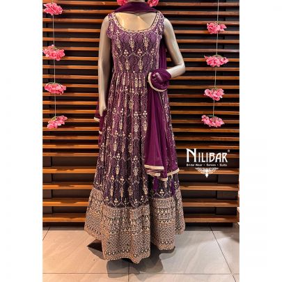 Boysenberry Purple Georgette Anarkali Suit