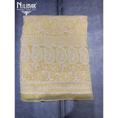 Yellow Cotton and Chinon Unstitched Suit