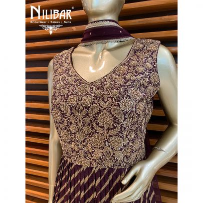 Wine Silk Palazzo Suit