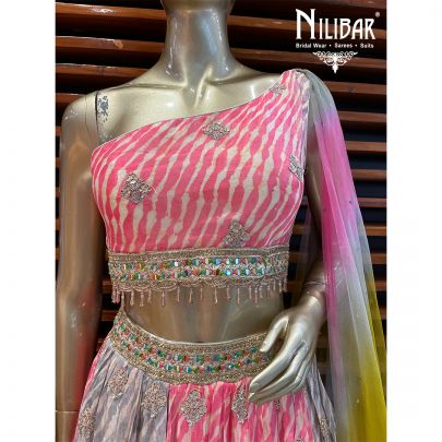 Colorful Chinon Lehenga
