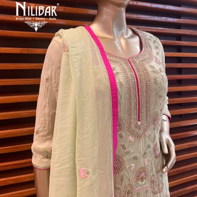 Lime Green Georgette Indo Western One Piece
