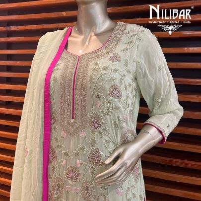 Lime Green Georgette Indo Western One Piece