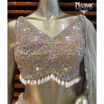 Fog Gray Silk Casual Lehenga