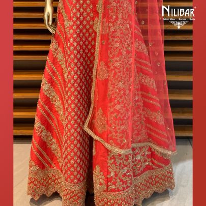 Tomato Red Silk Anarkali