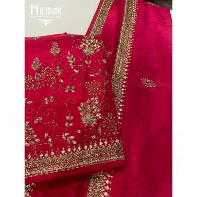 Hot Pink Crepe Unstitched Suit's