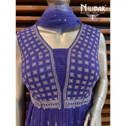 Mauve Georgette Peplum Suit