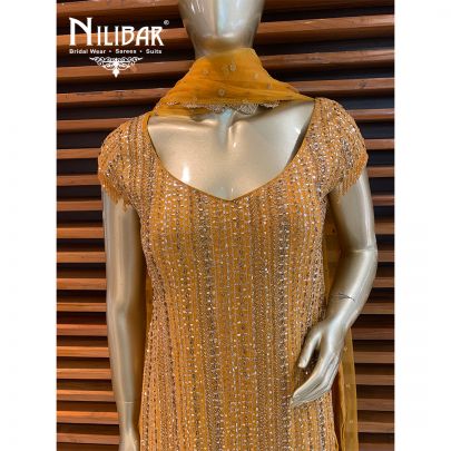Mustard Georgette Sharara Suit