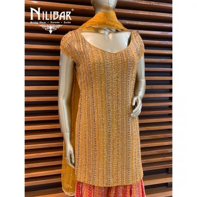Mustard Georgette Sharara Suit