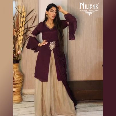 Burgundy and Mouse Chinon Dress