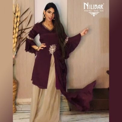 Burgundy and Mouse Chinon Dress