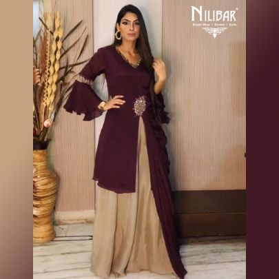 Burgundy and Mouse Chinon Dress