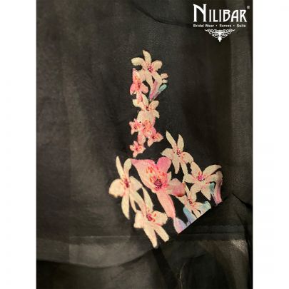 Jade Black Velvet Unstitched Suit 