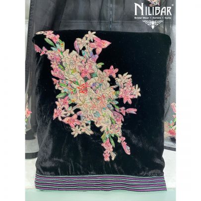 Jade Black Velvet Unstitched Suit 