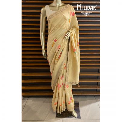Beige Georgette Banarasi Saree