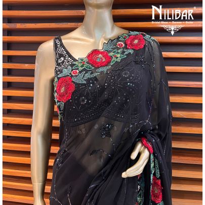 Black Georgette's Saree