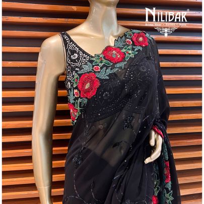 Black Georgette's Saree