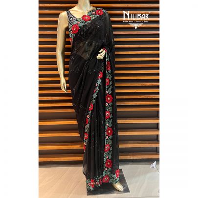Black Georgette's Saree