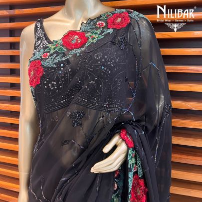 Black Georgette's Saree